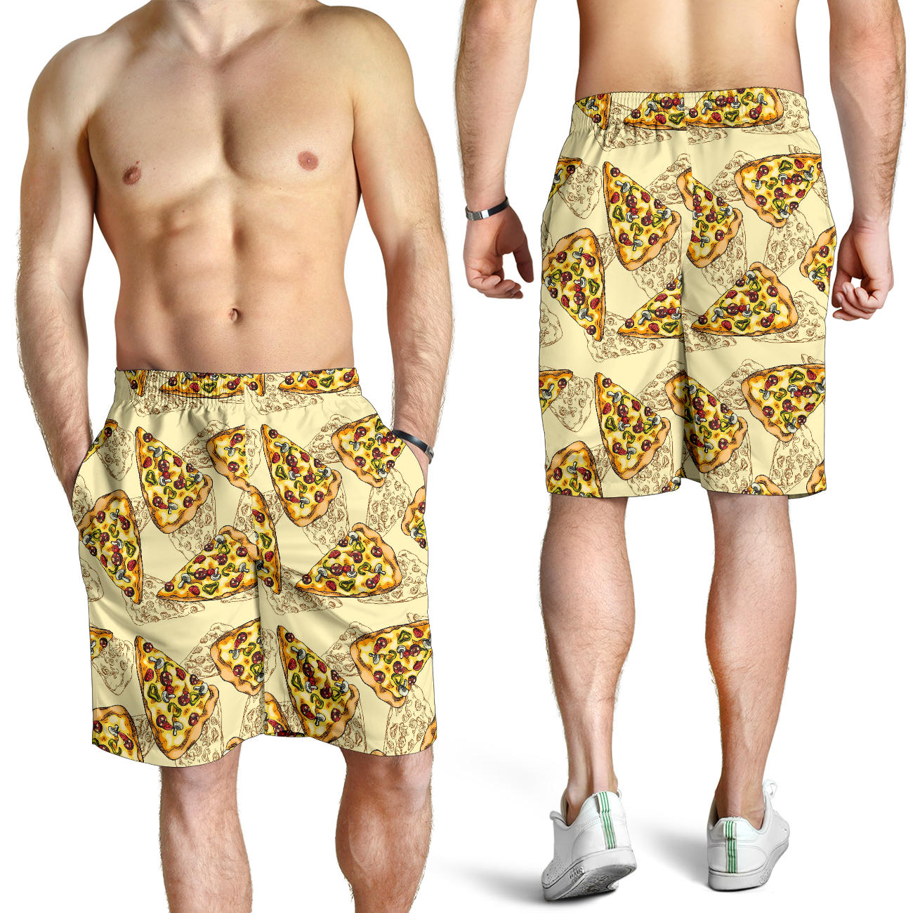 Pizza Pattern Print Design A01 Mens Shorts