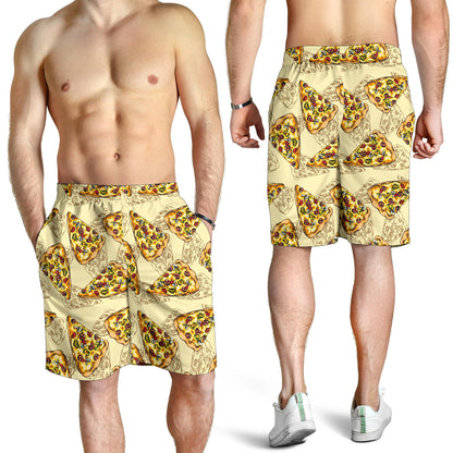 Pizza Pattern Print Design A01 Mens Shorts