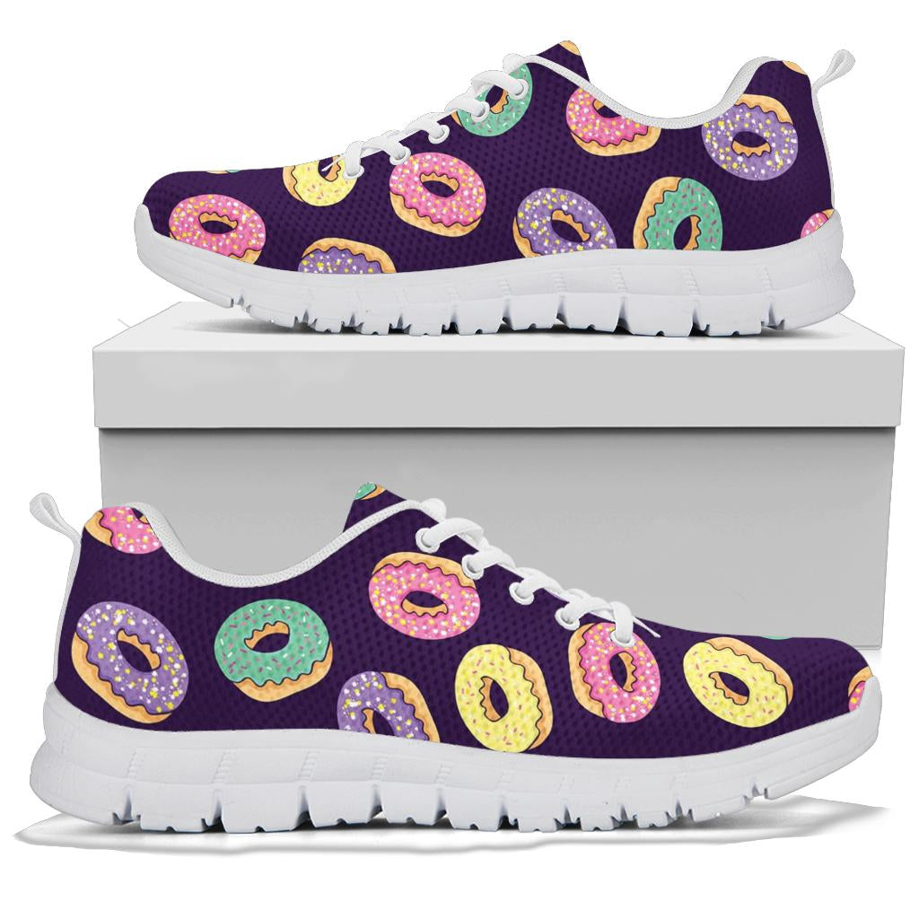 Donut Pattern Print Design DN08 Sneakers White Bottom Shoes