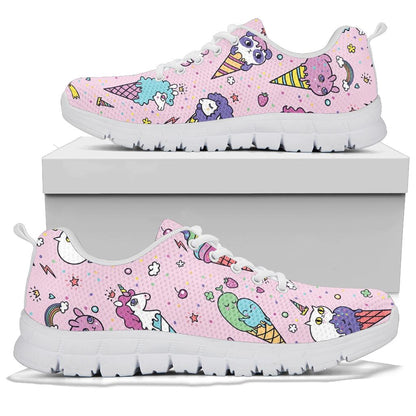 Ice Cream Pattern Print Design IC05 Sneakers White Bottom Shoes