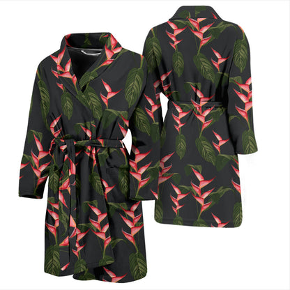 Heliconia Pattern Print Design HL07 Men Bathrobe
