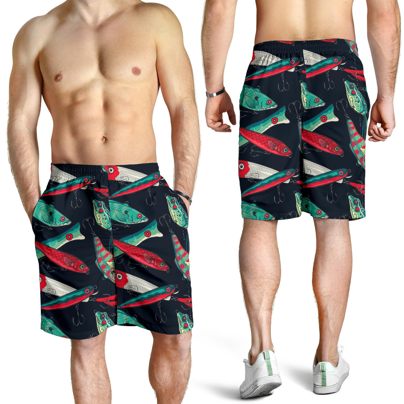 Fishing Bait Pattern Mens Shorts