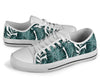 Tropical Palm Leaves Pattern White Bottom Low Top Shoes