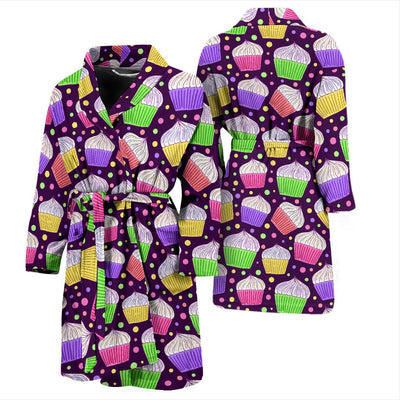 Cupcake Pattern Print Design CP07 Men Bathrobe