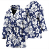 Hibiscus Pattern Print Design HB012 Women Bathrobe