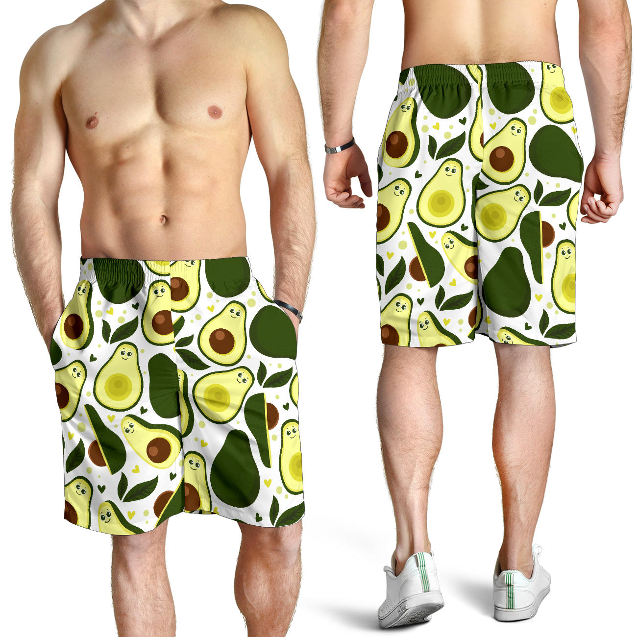 Avocado Pattern Print Design AC06 Mens Shorts