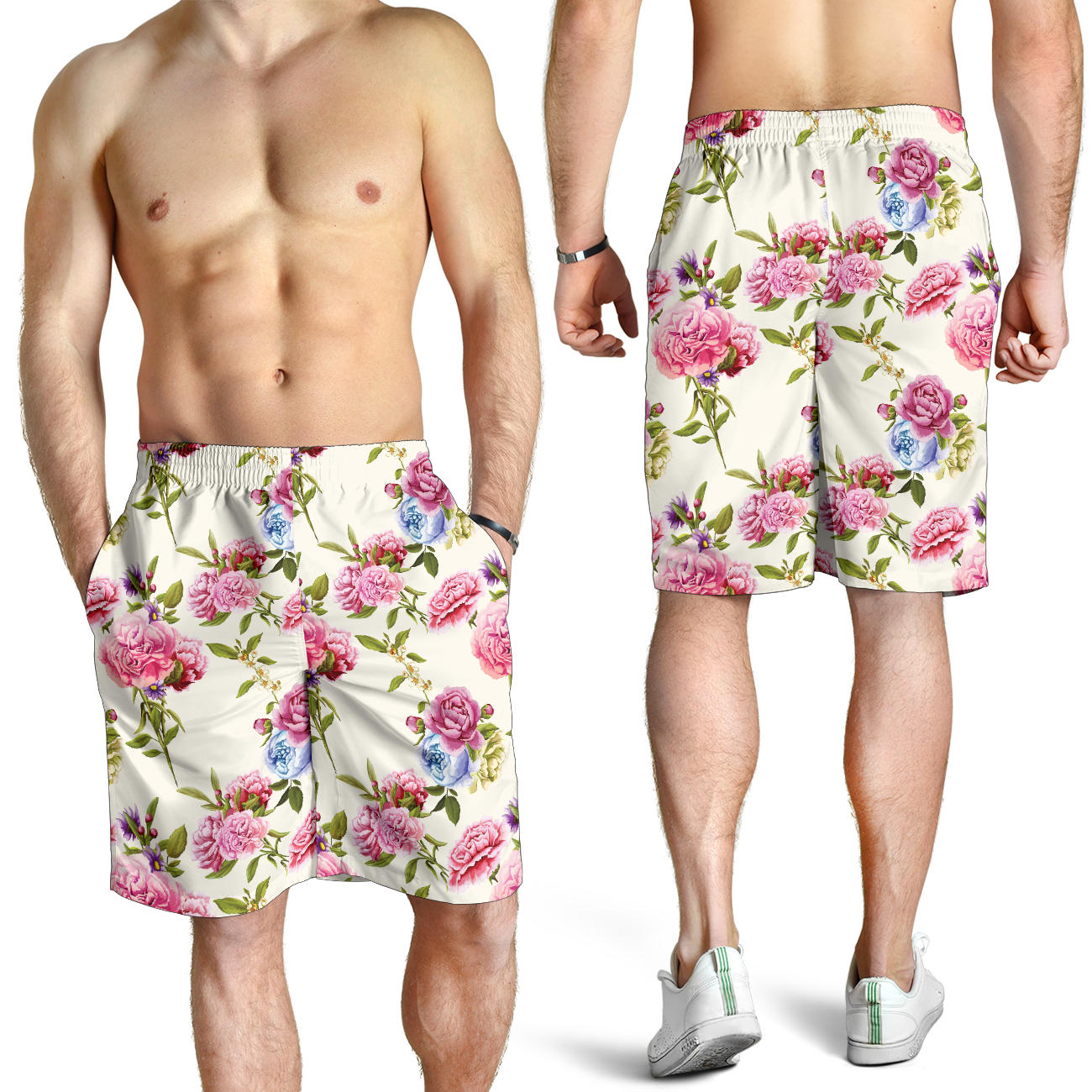 Carnations Pattern Print Design CN02 Mens Shorts