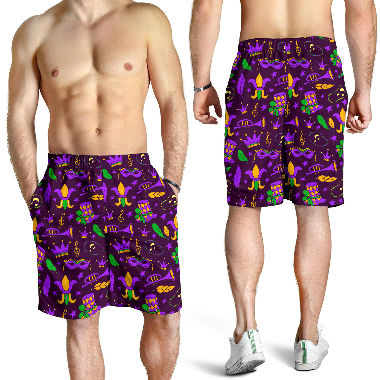 Mardi Gras Pattern Print Design 08 Mens Shorts