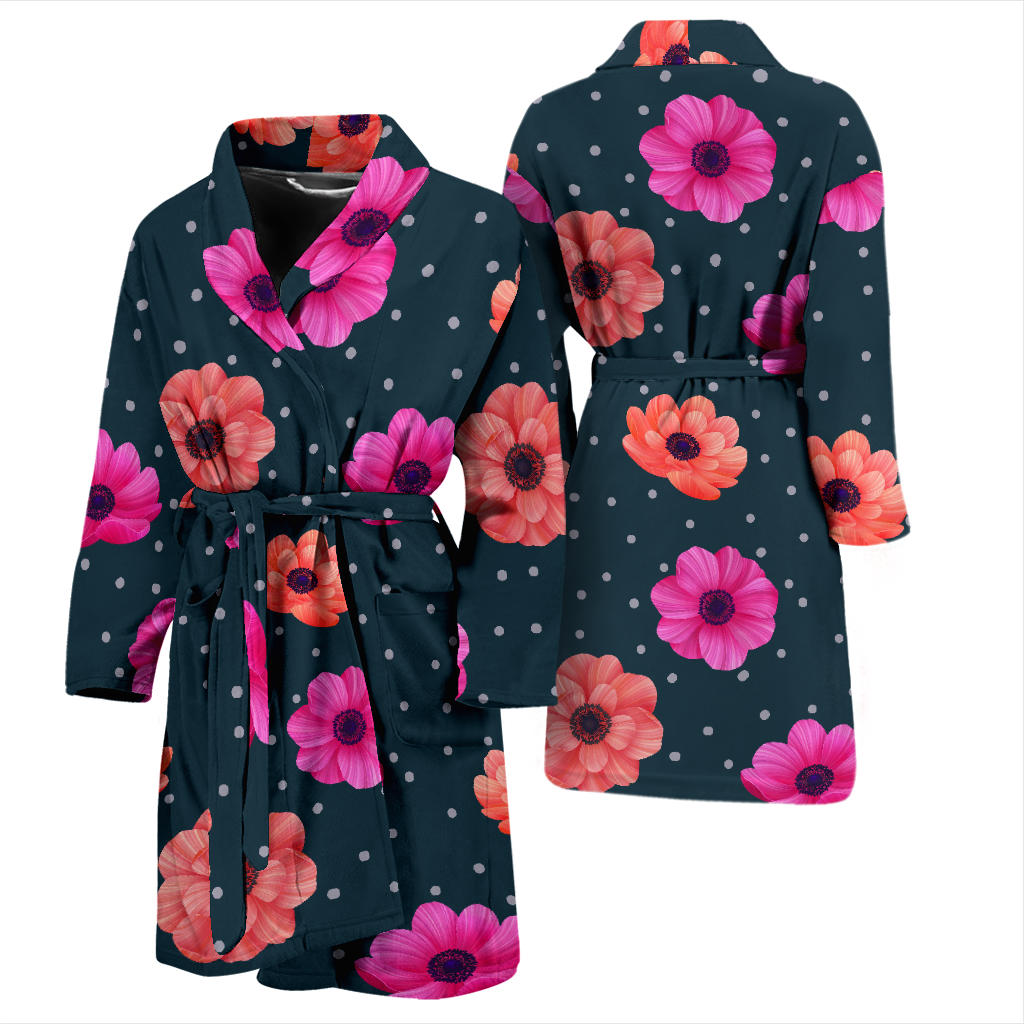 Anemone Pattern Print Design AM08 Men Bathrobe