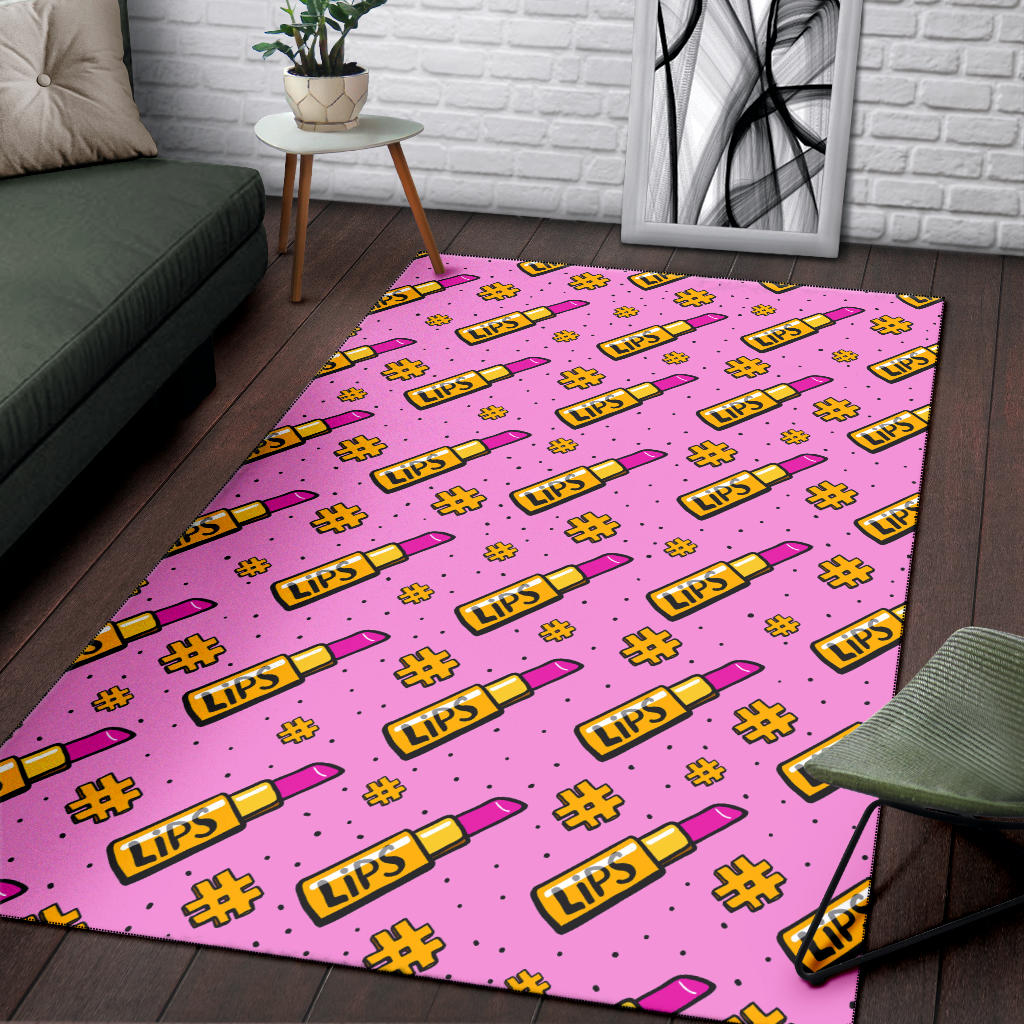 Lipstick Pattern Print Design LT03 Area Rugs