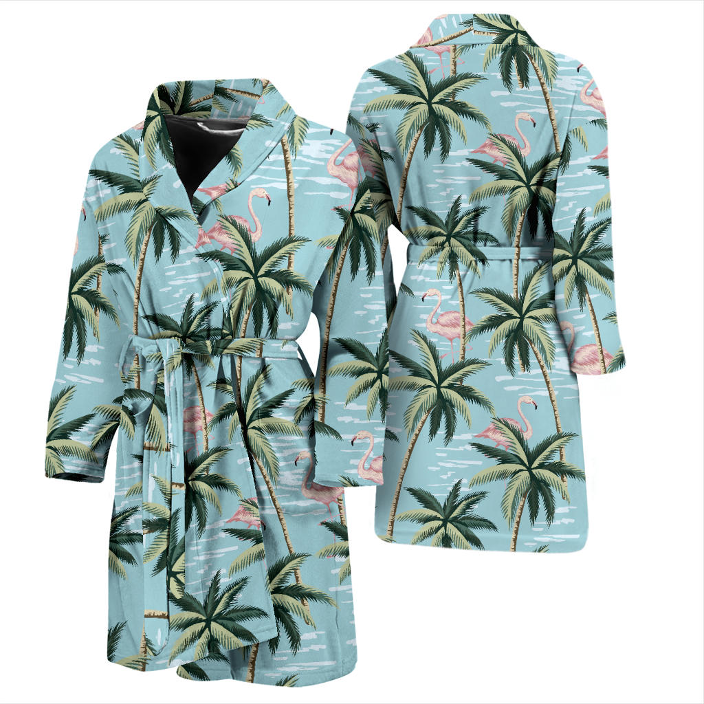 Palm Tree Pattern Print Design PT05 Men Bathrobe