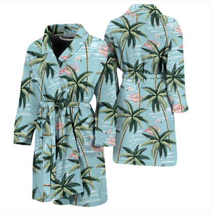 Palm Tree Pattern Print Design PT05 Men Bathrobe