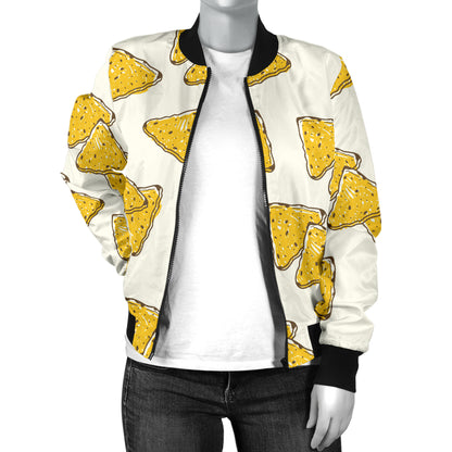 Nachos Pattern Print Design A01 Women's Bomber Jacket