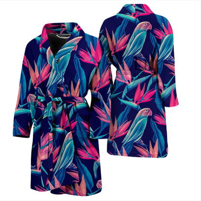 Tropical Flower Pattern Print Design TF024 Men Bathrobe