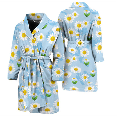 Daisy Pattern Print Design DS010 Men Bathrobe