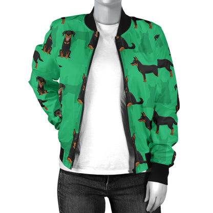 Beauceron Pattern Print Design 01 Women's Bomber Jacket
