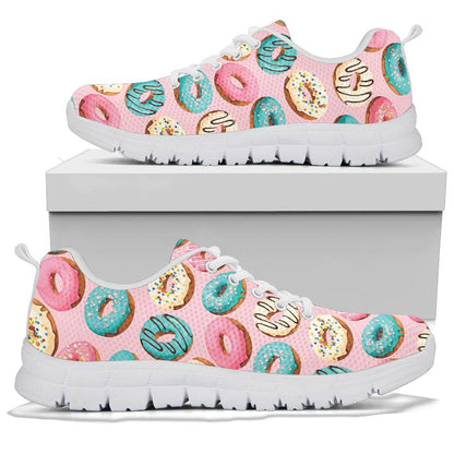 Donut Pattern Print Design DN06 Sneakers White Bottom Shoes