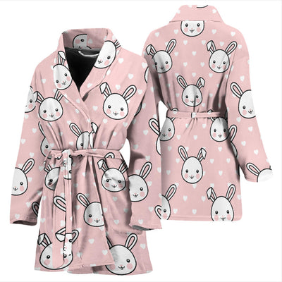 Rabbit Pattern Print Design RB02 Women Bathrobe