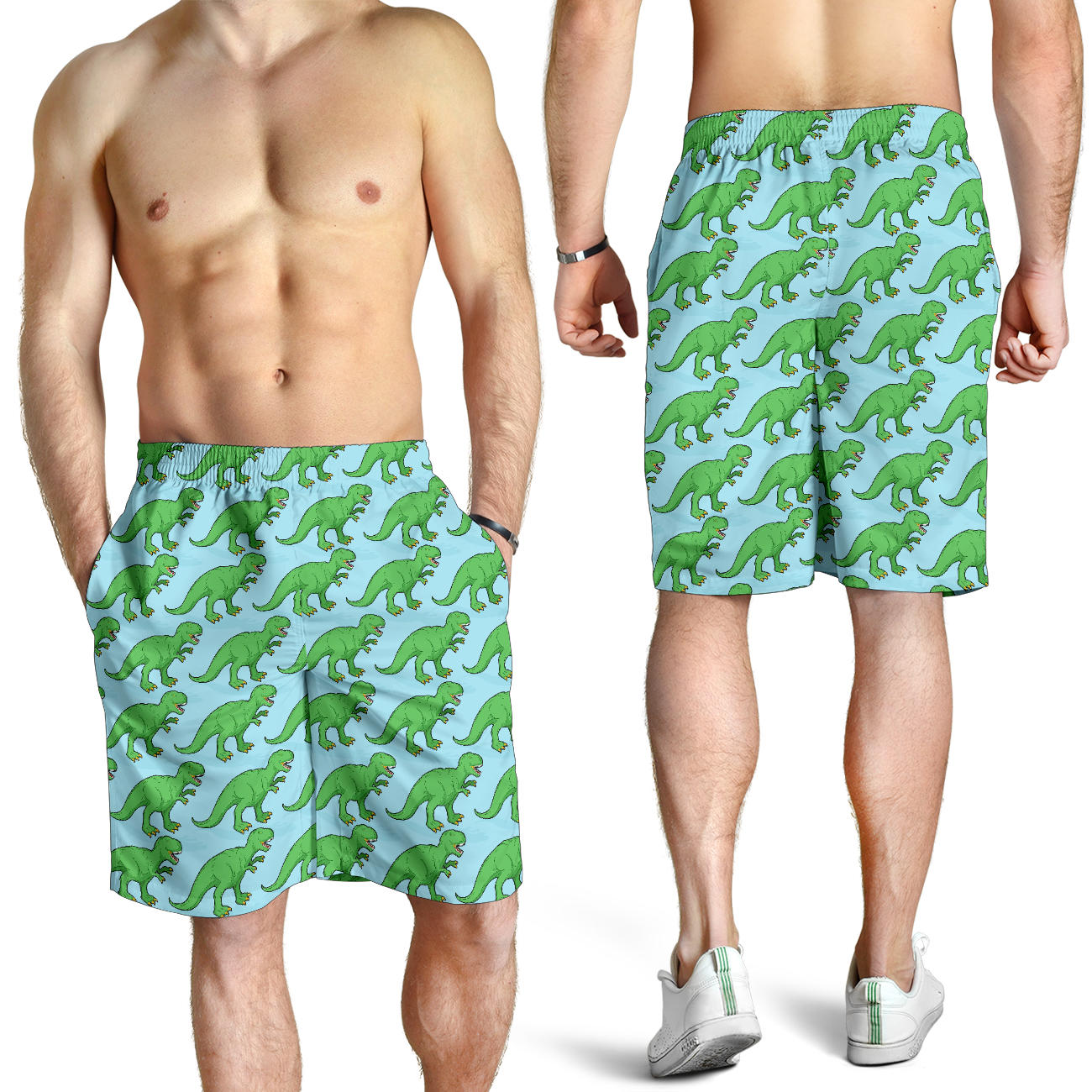 T Rex Pattern Print Design A01 Mens Shorts