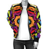 Kaleidoscope Pattern Print Design 01 Women's Bomber Jacket