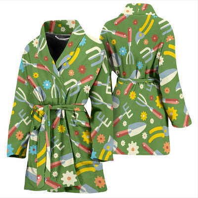 Gardening Pattern Print Design G06 Women Bathrobe