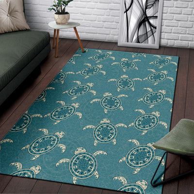 Sea Turtle Pattern Print Design T02 Area Rugs