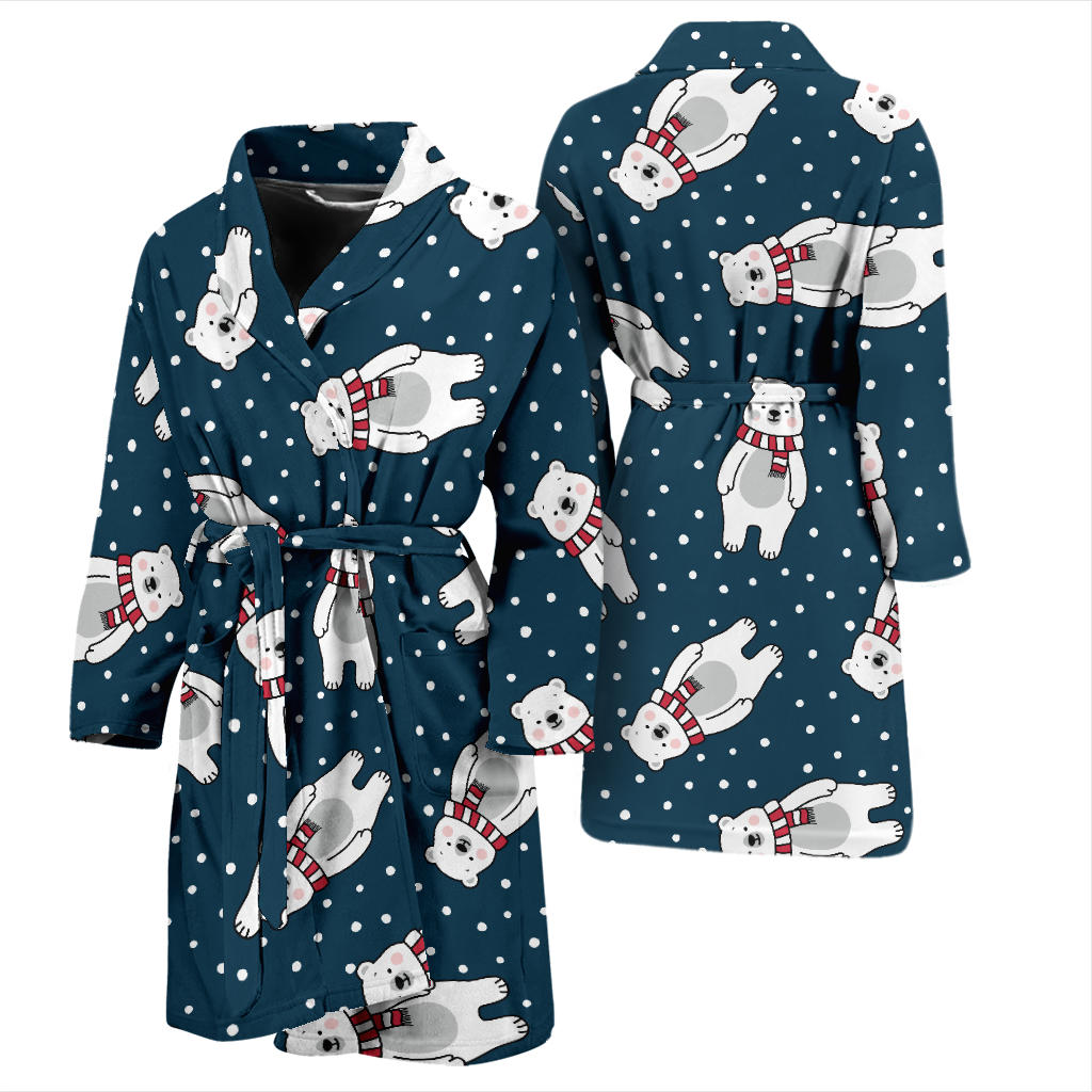 Polar Bear Pattern Print Design PB05 Men Bathrobe