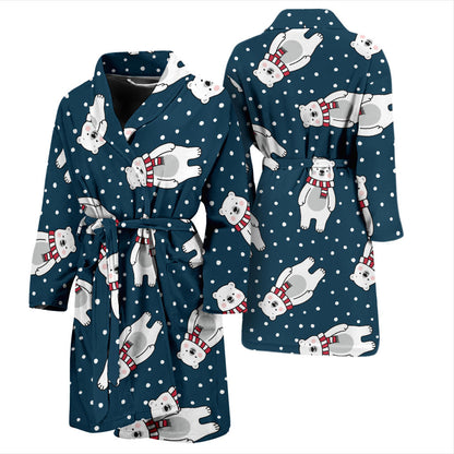 Polar Bear Pattern Print Design PB05 Men Bathrobe