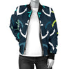 Anchor Pattern Print Design 03 Women's Bomber Jacket