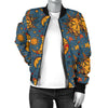 Celestial Moon Sun Pattern Print Design 02 Women's Bomber Jacket