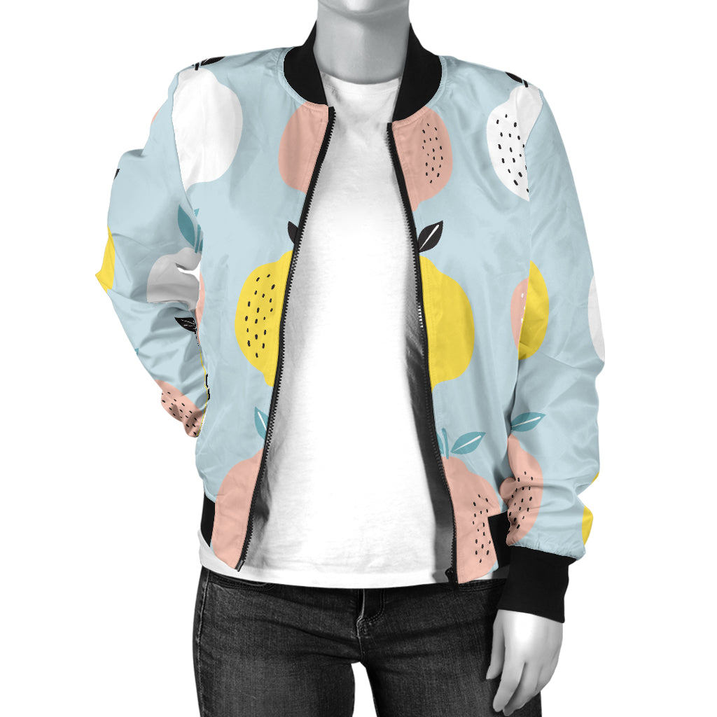 Citrus Pattern Print Design 03 Women's Bomber Jacket