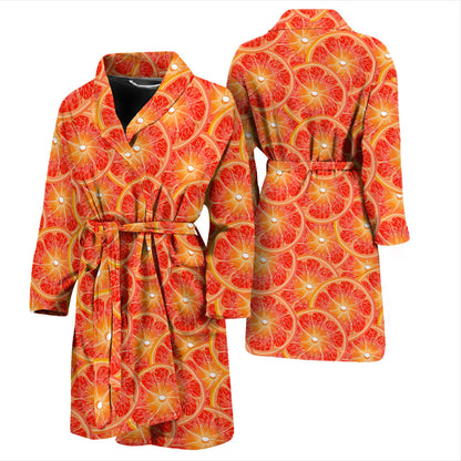 Grapefruit Pattern Print Design GF06 Men Bathrobe