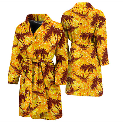 Palm Tree Pattern Print Design PT012 Men Bathrobe
