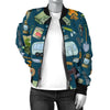 Camping Pattern Print Design 02 Women's Bomber Jacket