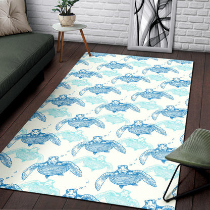 Sea Turtle Pattern Print Design T01 Area Rugs