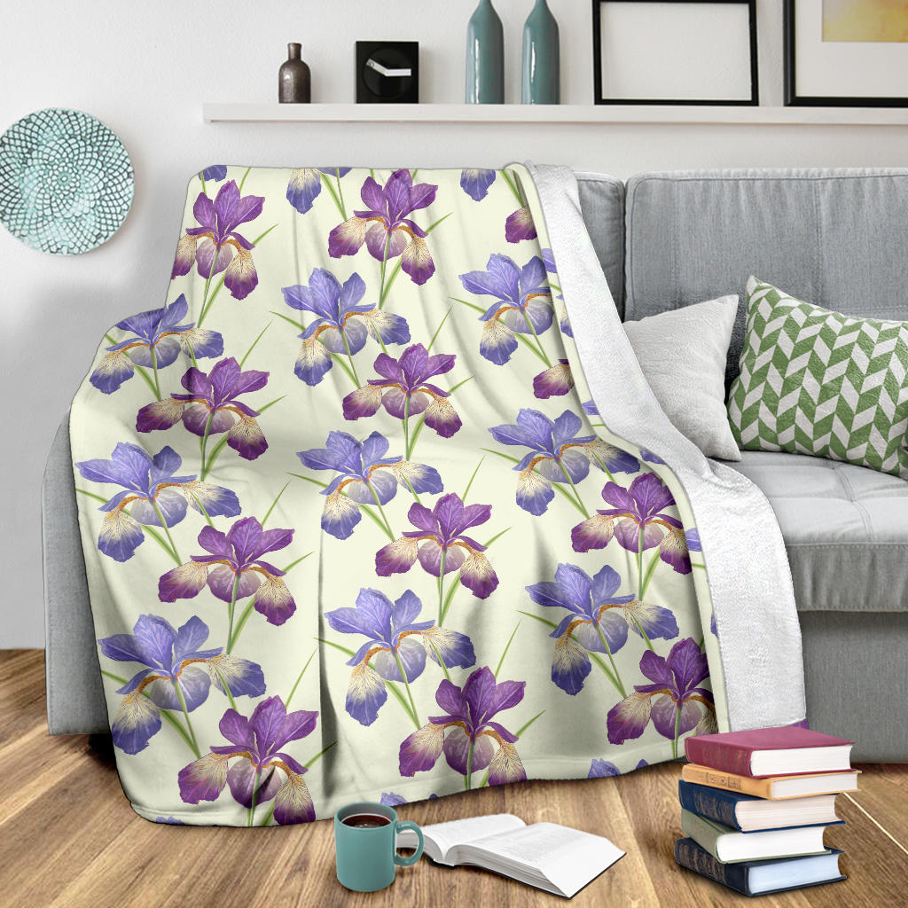 Iris Pattern Print Design IR08 Fleece Blanket