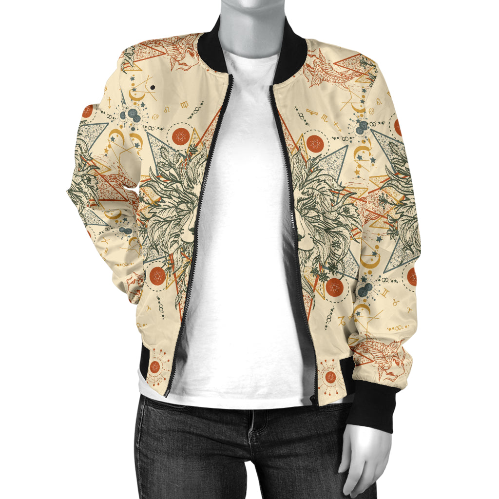 Leo Pattern Print Design 02 Women's Bomber Jacket