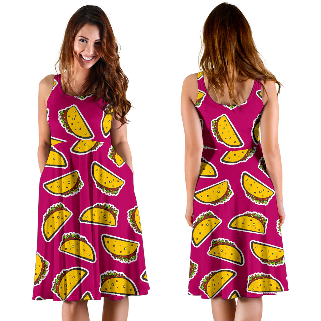 Taco Pattern Print Design TC01 Midi Dress