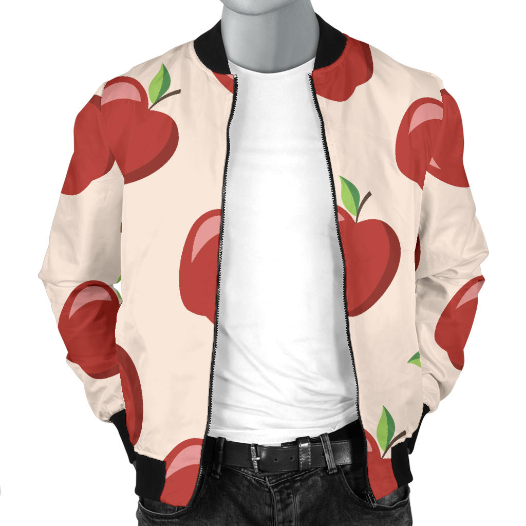 Apple Pattern Print Design AP01 Men Bomber Jacket