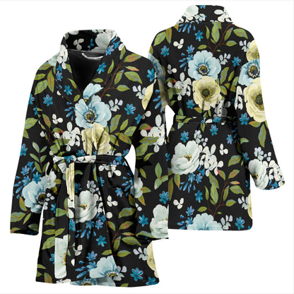 Anemone Pattern Print Design AM03 Women Bathrobe