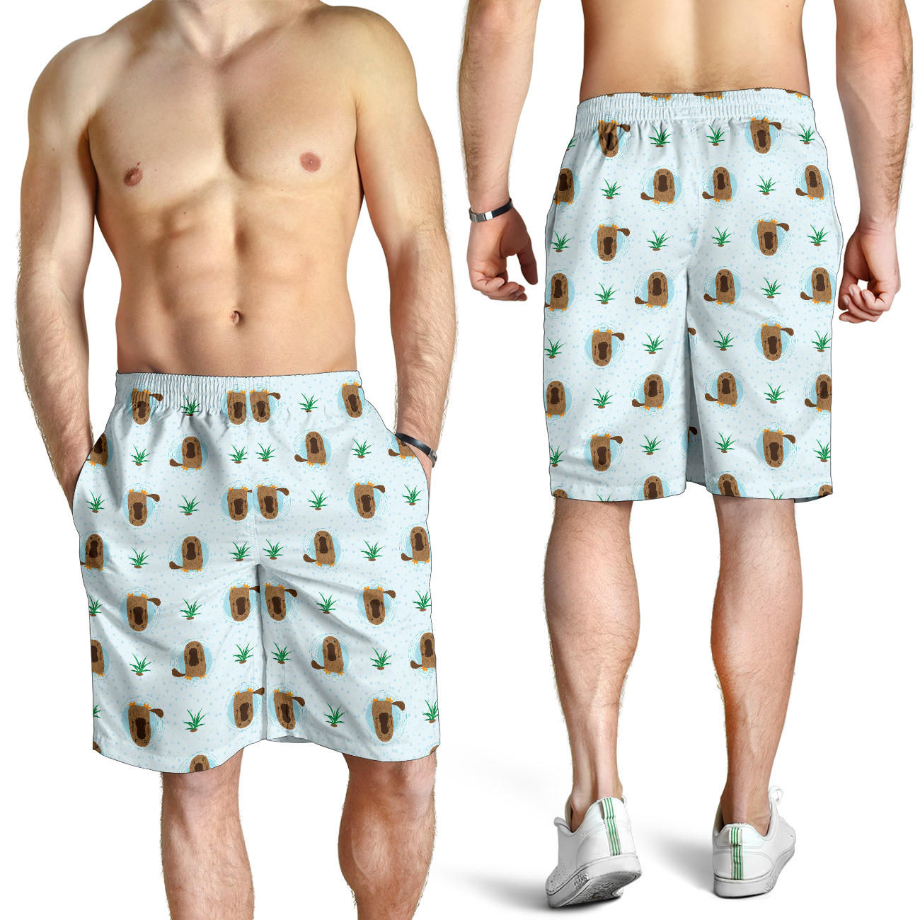 Platypus Pattern Print Design A04 Mens Shorts