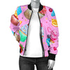 Cupcake Pattern Print Design CP05 Women Bomber Jacket