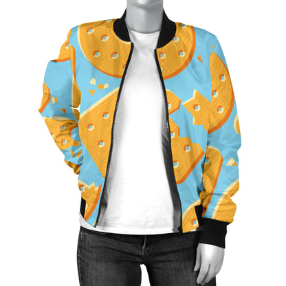 Cracker Pattern Print Design 02 Women's Bomber Jacket