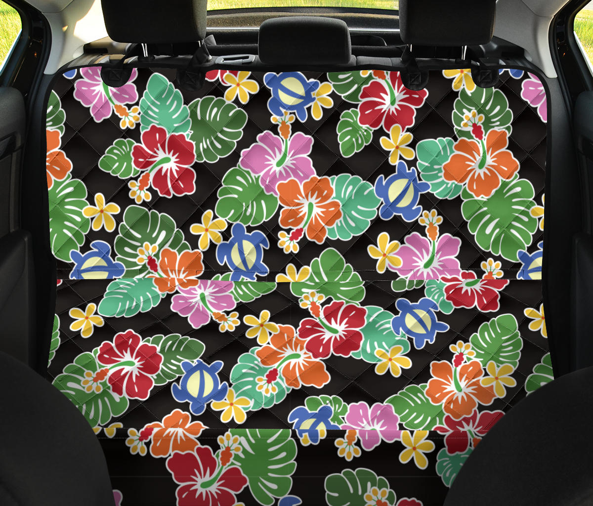 Hawaiian Themed Pattern Print Design H010 Rear Dog  Seat Cover
