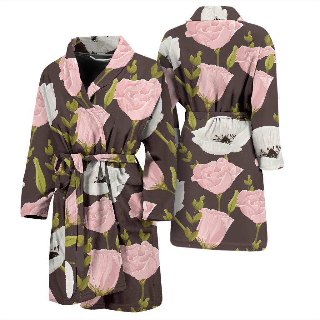 Anemone Pattern Print Design AM011 Men Bathrobe