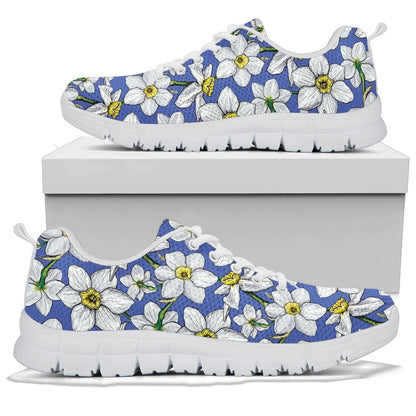 Daffodils Pattern Print Design DF08 Sneakers White Bottom Shoes