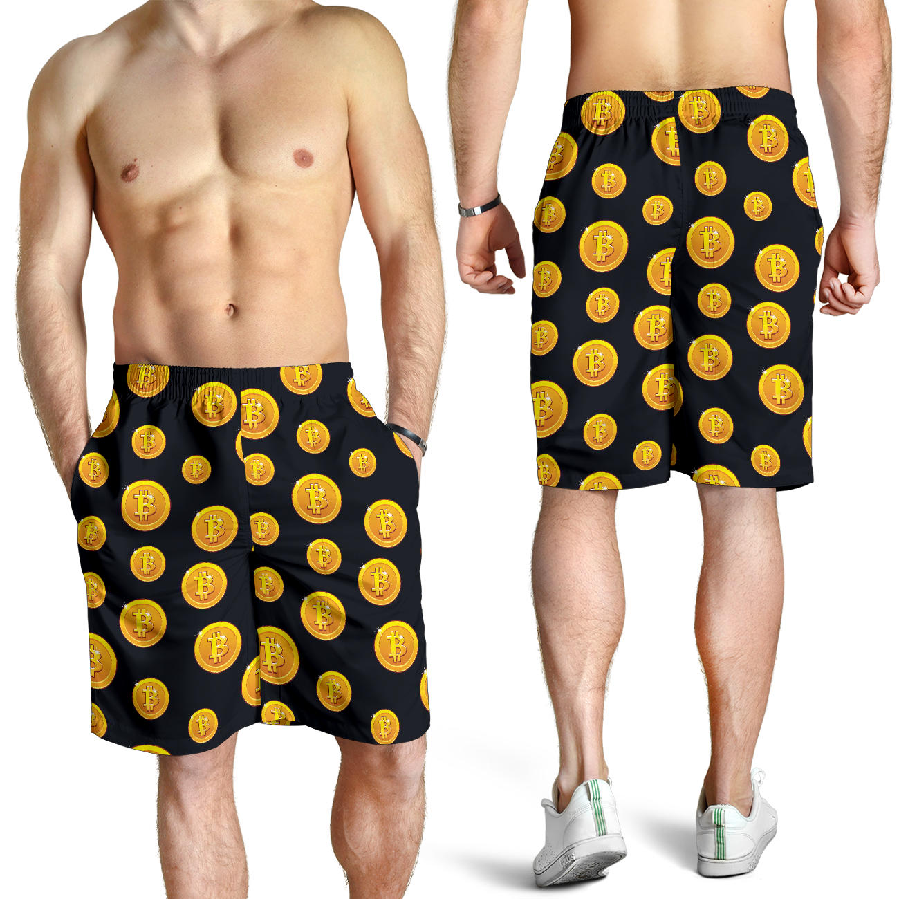 Bitcoin Pattern Print Design DO04 Mens Shorts