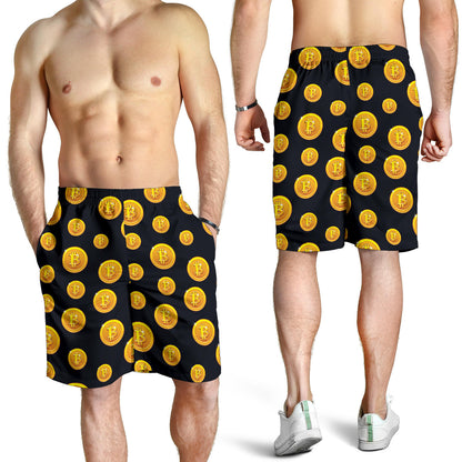 Bitcoin Pattern Print Design DO04 Mens Shorts