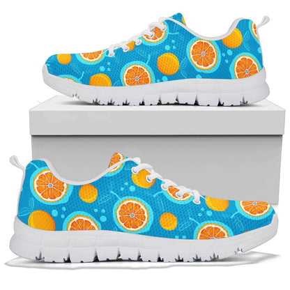 Grapefruit Pattern Print Design GF03 Sneakers White Bottom Shoes