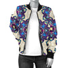 lotus Boho Pattern Print Design LO08 Women Bomber Jacket